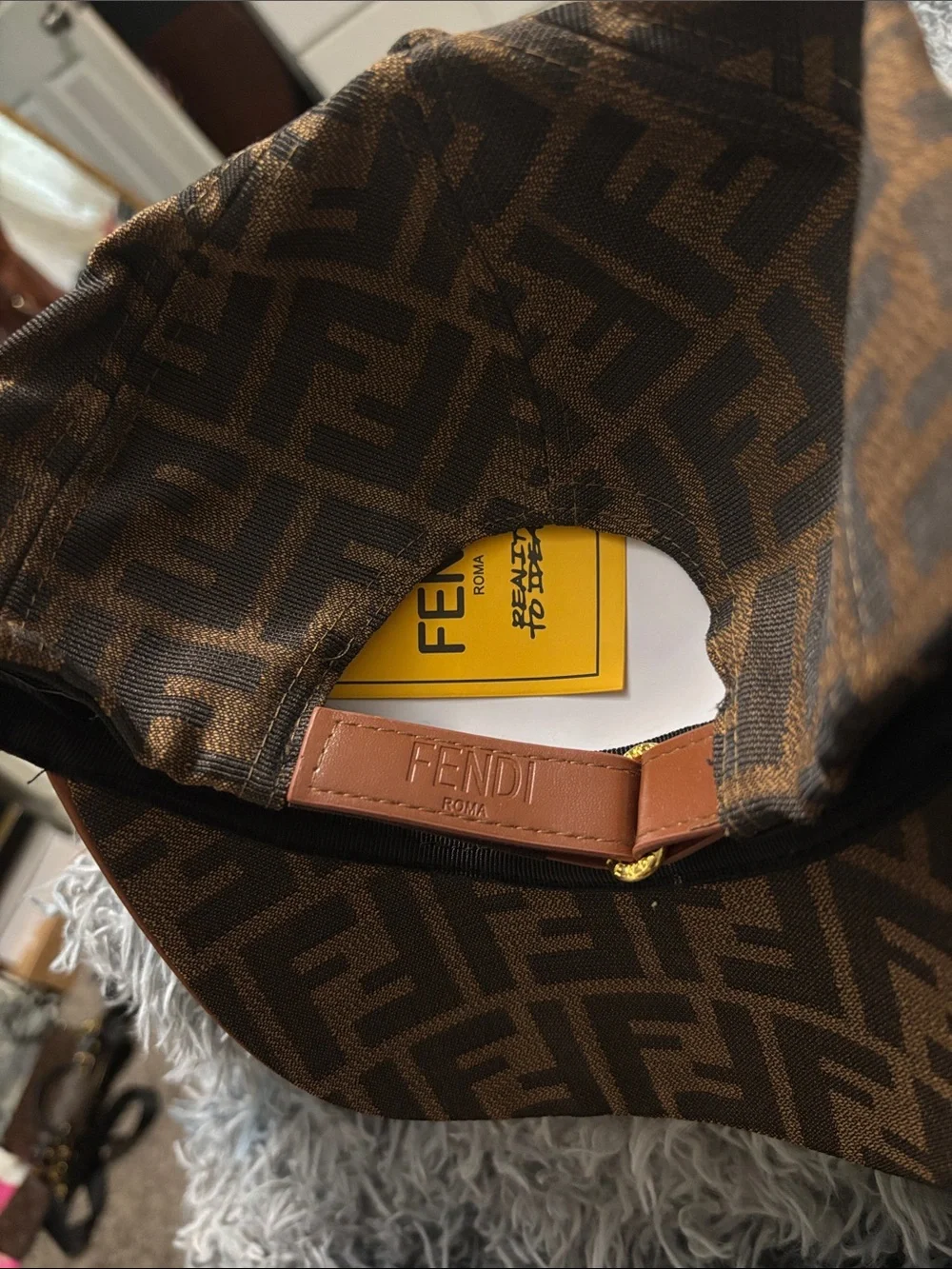 Unisex Fendi Brown & Beige Monogram Hat
